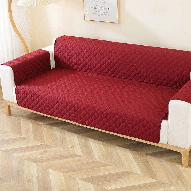 Double-sided Waterproof Pet Cushion Diamond Pattern Sofa Cover, Size:250x196cm(Red)