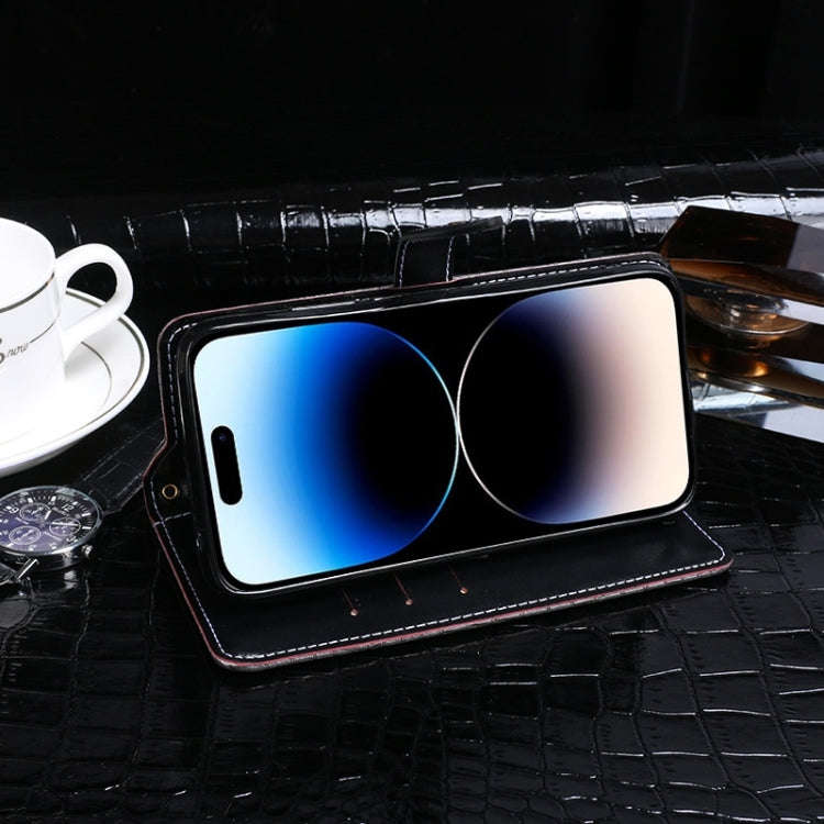 For Ulefone Note 14 idewei Crocodile Texture Leather Phone Case(Dark Blue)
