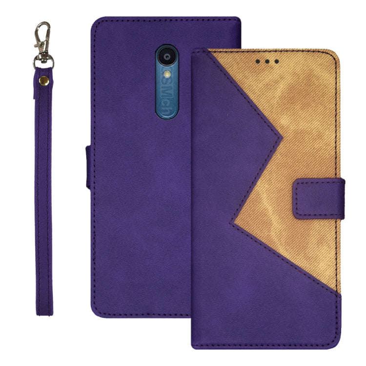 For Sharp Rouvo V idewei Two-color Splicing Leather Phone Case(Purple)