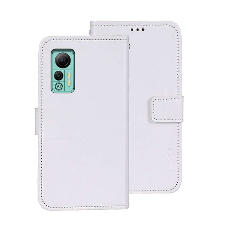 For Ulefone Note 14 idewei Crazy Horse Texture Leather Phone Case with Holder(White)