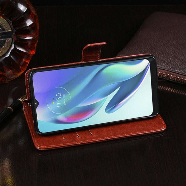 For Ulefone Note 14 idewei Crazy Horse Texture Leather Phone Case with Holder(White)