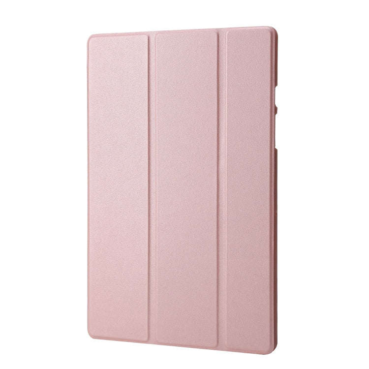 For Huawei Matepad SE 3-fold TPU Leather Tablet Case(Rose Gold)