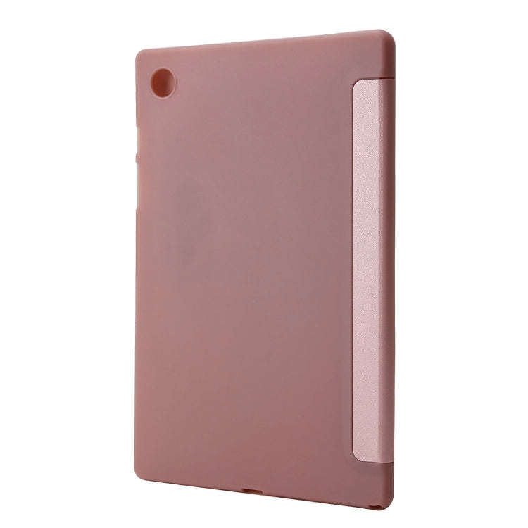 For Huawei Matepad SE 3-fold TPU Leather Tablet Case(Rose Gold)