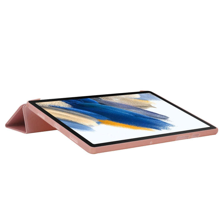 For Huawei Matepad SE 3-fold TPU Leather Tablet Case(Rose Gold)