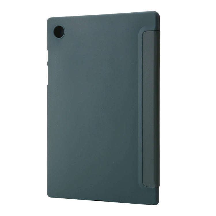 For Huawei Matepad SE 3-fold TPU Leather Tablet Case(Dark Green)