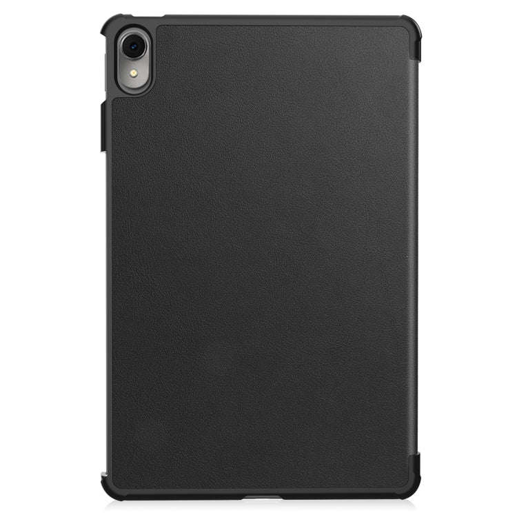 For Huawei MatePad 11 2023 Custer Texture 3-Fold Holder Leather Tablet Case(Black)