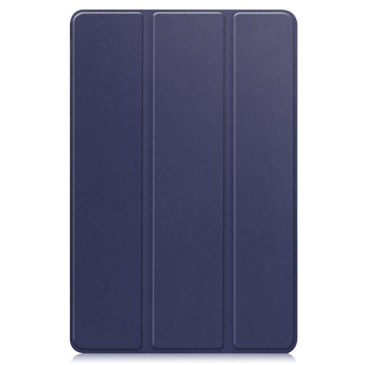 For Huawei MatePad 11 2023 Custer Texture 3-Fold Holder Leather Tablet Case(Dark Blue)