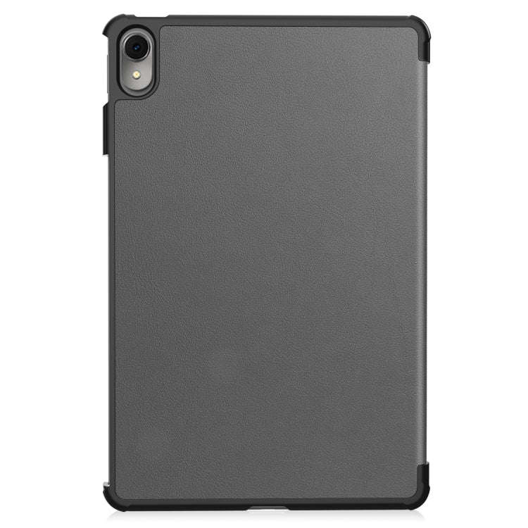 For Huawei MatePad 11 2023 Custer Texture 3-Fold Holder Leather Tablet Case(Gray)