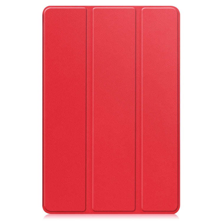 For Huawei MatePad 11 2023 Custer Texture 3-Fold Holder Leather Tablet Case(Red)