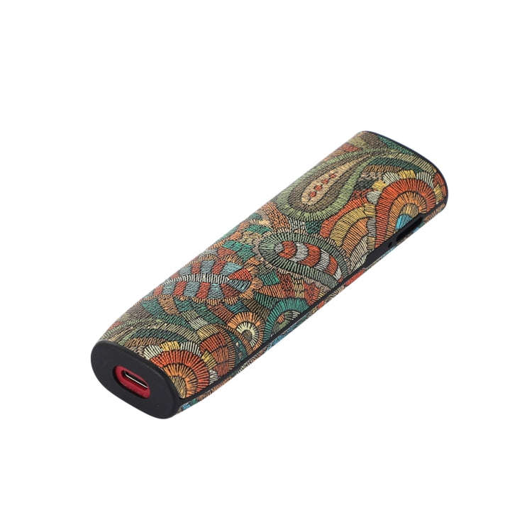 For IQOS ILUMA ONE TPU+PU Skinned Electronic Cigarette Protective Case with Lanyard(Cashew Flower...