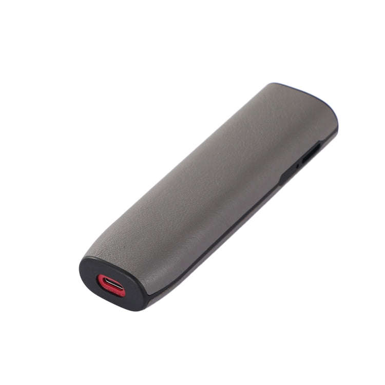 For IQOS ILUMA ONE Leather + TPU Electronic Cigarette Case with Lanyard(Grey)