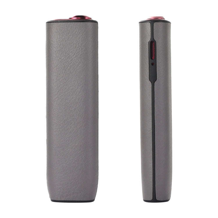 For IQOS ILUMA ONE Leather + TPU Electronic Cigarette Case with Lanyard(Grey)