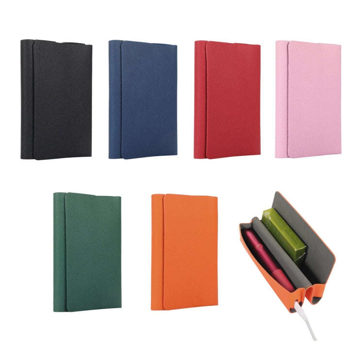 For IQOS ILUMA ONE Litchi Pattern Electronic Cigarette Leather Storage Bag(Pink)