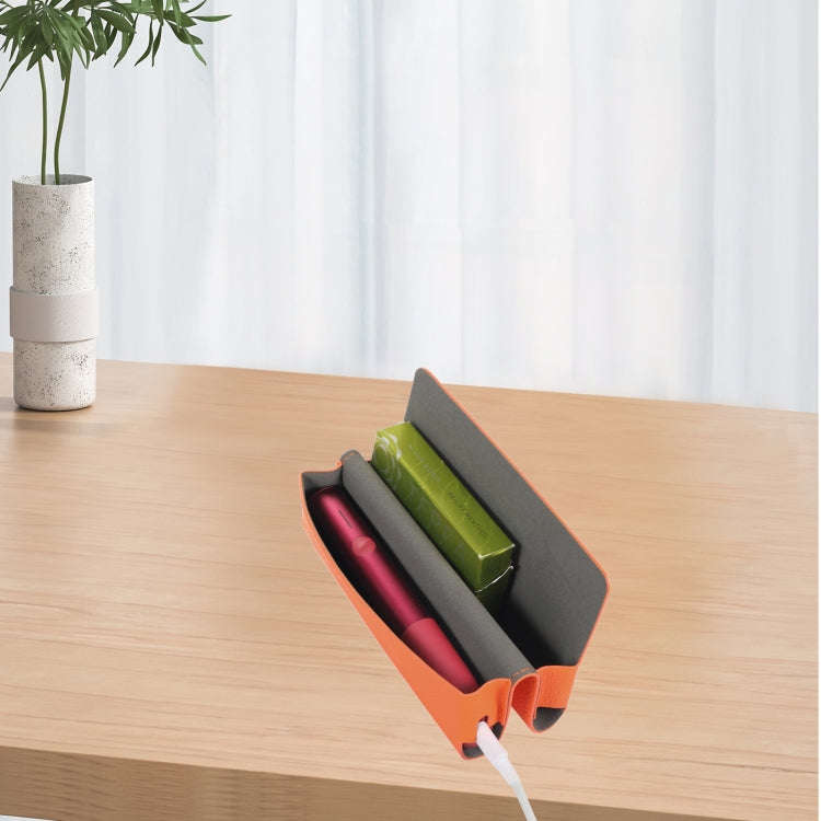 For IQOS ILUMA ONE Litchi Pattern Electronic Cigarette Leather Storage Bag(Black)