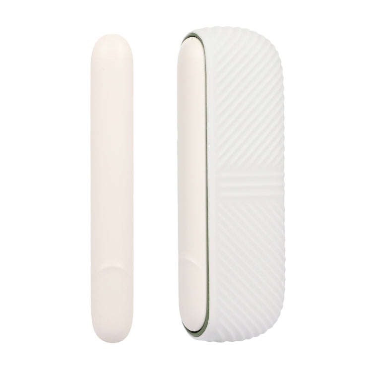 For IQOS ILUMA Silicone Electronic Cigarette Case Charging Compartment With Side Cover(White)