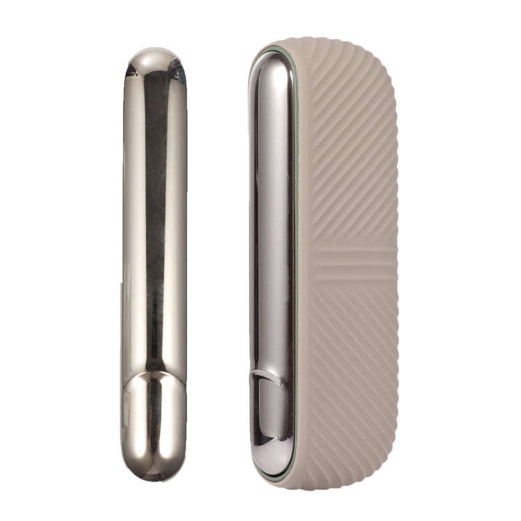 For IQOS ILUMA Silicone Electronic Cigarette Case Charging Compartment With Side Cover(Light Brown)