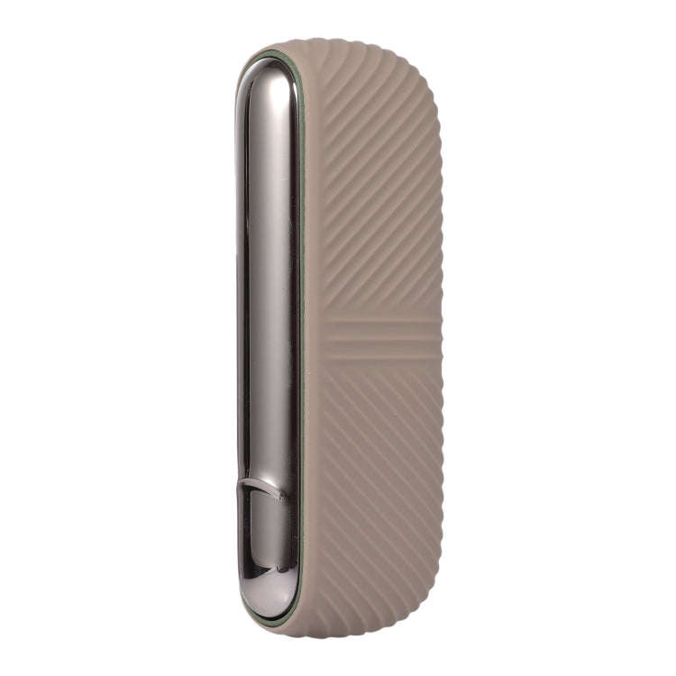 For IQOS ILUMA Silicone Electronic Cigarette Case Charging Compartment With Side Cover(Light Brown)