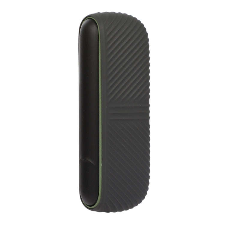 For IQOS ILUMA Silicone Electronic Cigarette Case Charging Compartment With Side Cover(Dark Grey)