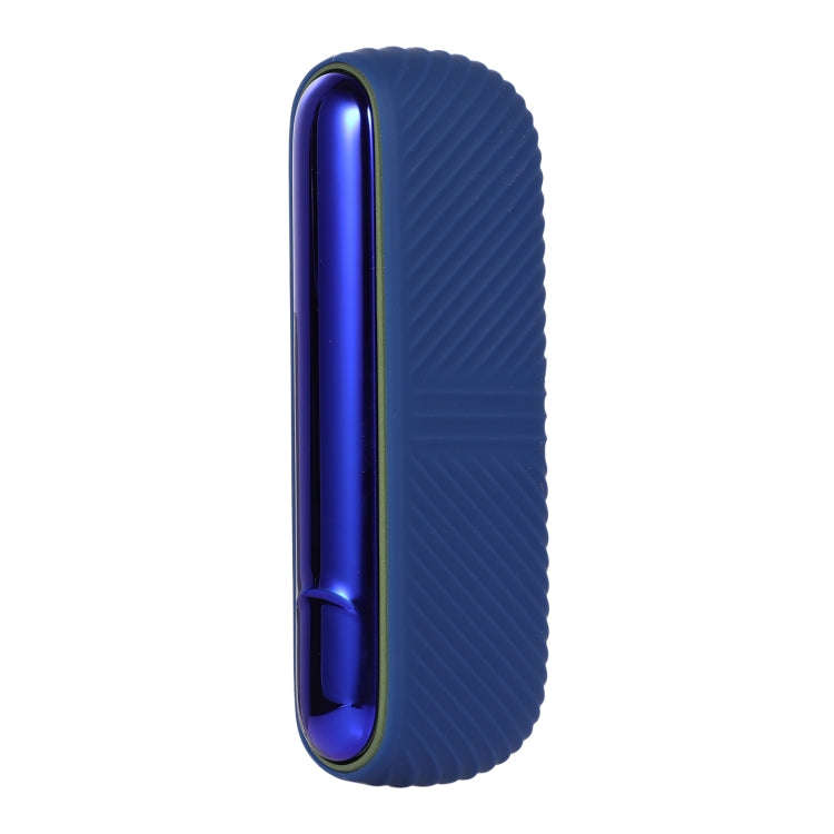 For IQOS ILUMA Silicone Electronic Cigarette Case Charging Compartment With Side Cover(Dark Blue)