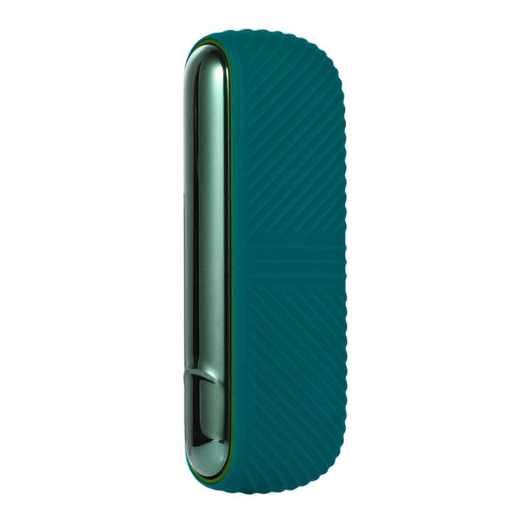 For IQOS ILUMA Silicone Electronic Cigarette Case Charging Compartment With Side Cover(Dark Green)