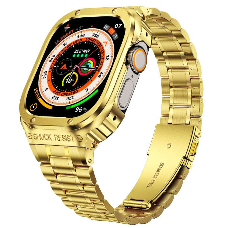 Metal Integrated Watch Protective Case For Apple Watch Series SE 2&6&SE&5&4 44mm(Gold)