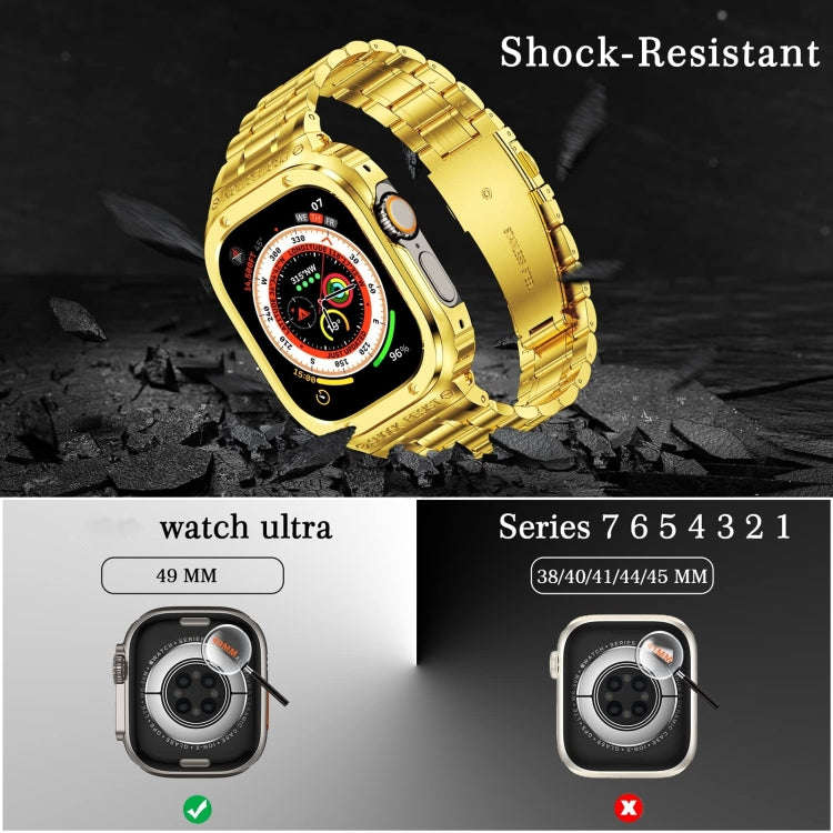 Metal Integrated Watch Protective Case For Apple Watch Series SE 2&6&SE&5&4 44mm(Gold)