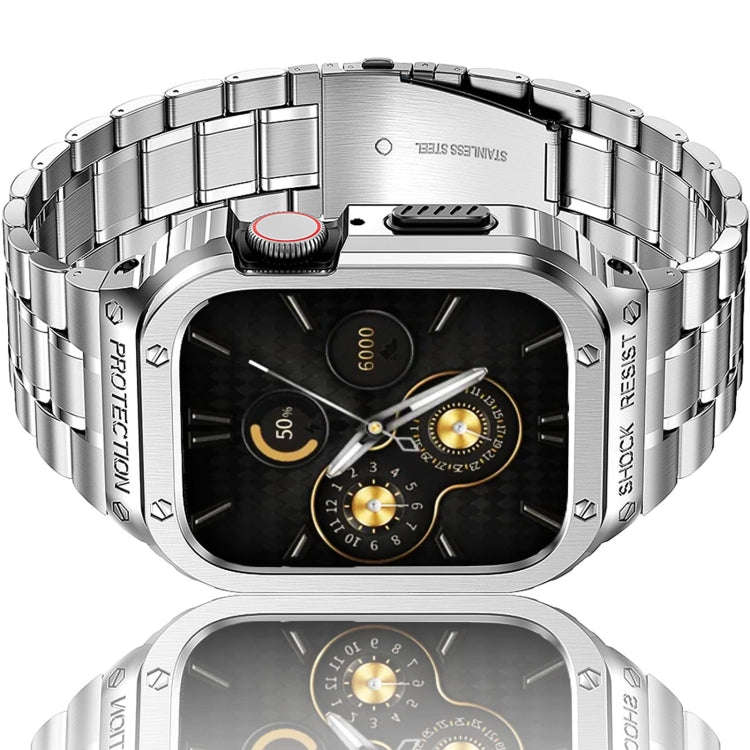 Metal Integrated Watch Protective Case For Apple Watch Series SE 2&6&SE&5&4 44mm(Silver)