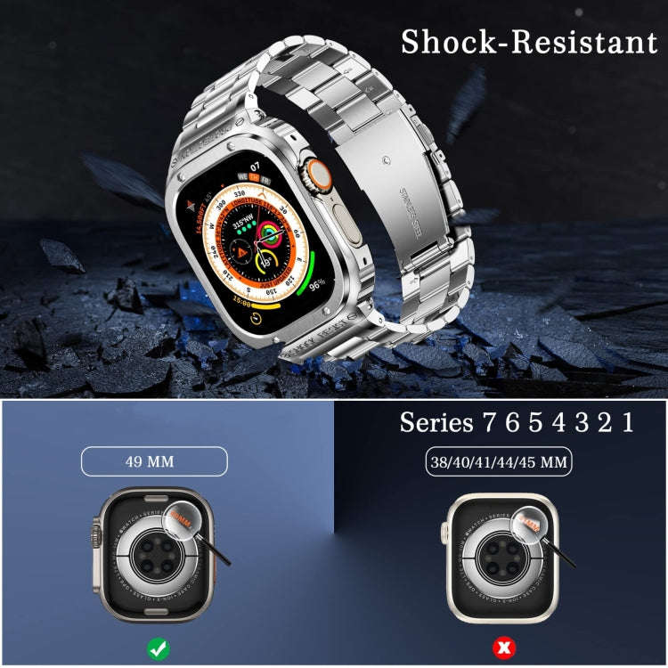 Metal Integrated Watch Protective Case For Apple Watch Series SE 2&6&SE&5&4 44mm(Silver)