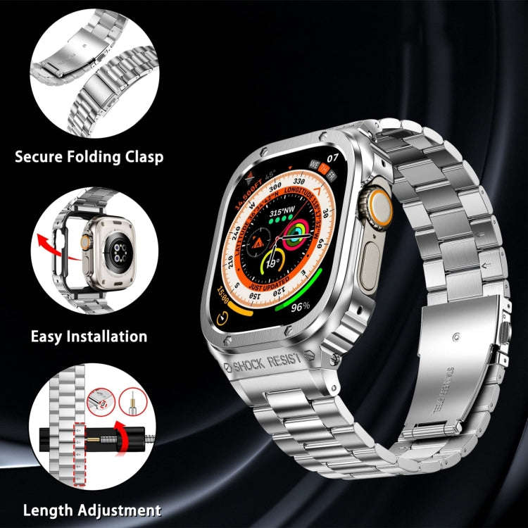 Metal Integrated Watch Protective Case For Apple Watch Series SE 2&6&SE&5&4 44mm(Silver)