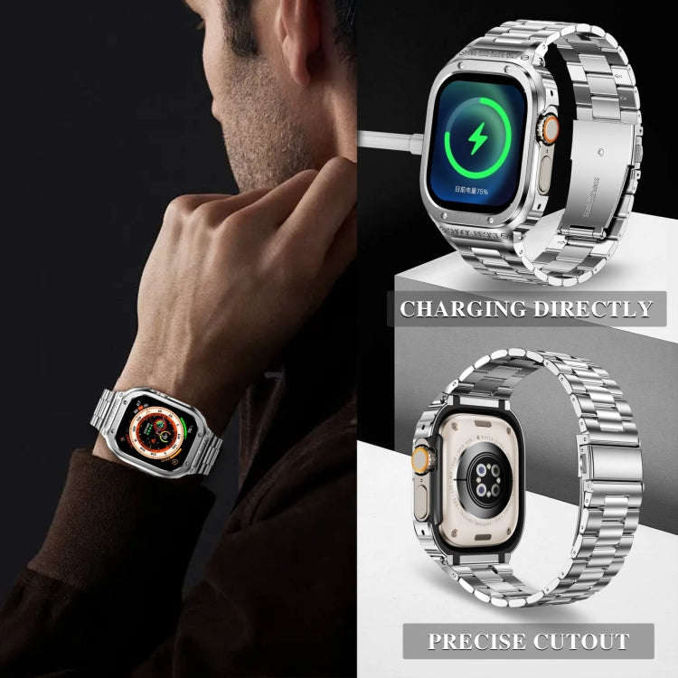 Metal Integrated Watch Protective Case For Apple Watch Series SE 2&6&SE&5&4 44mm(Silver)