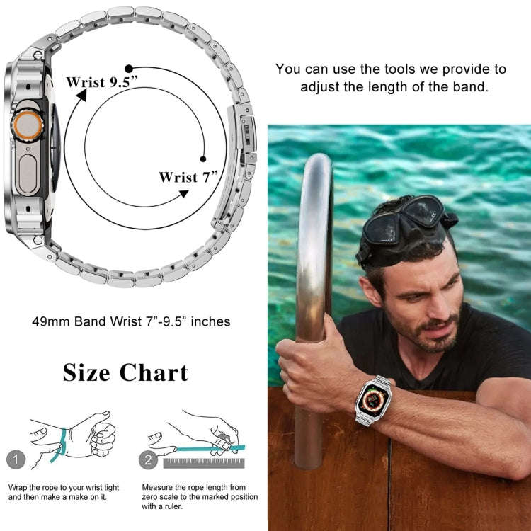 Metal Integrated Watch Protective Case For Apple Watch Series SE 2&6&SE&5&4 44mm(Silver)