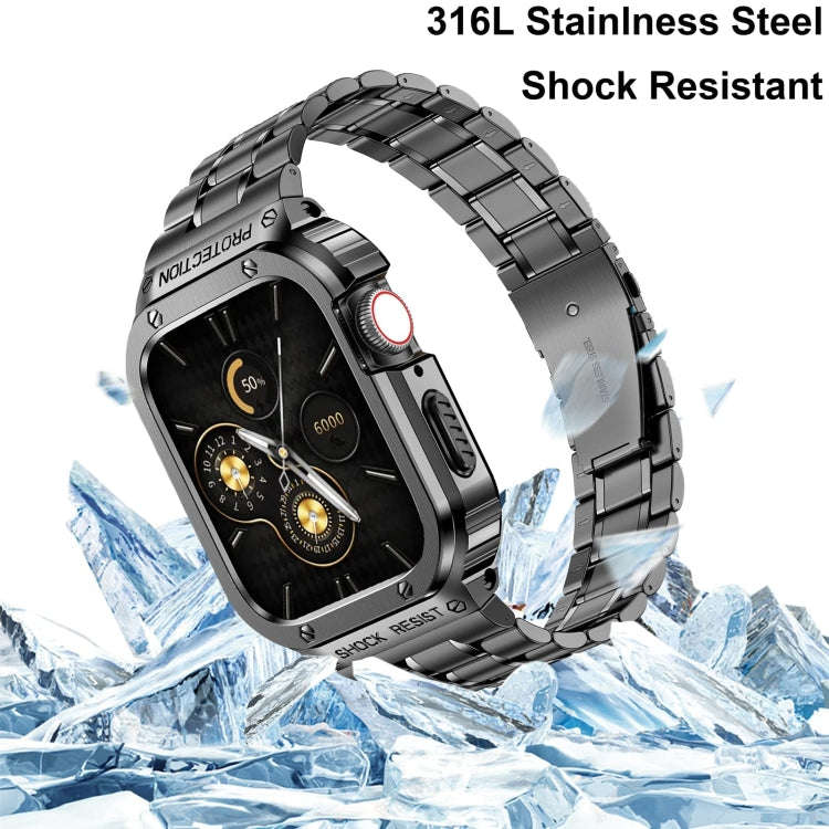 Metal Integrated Watch Protective Case For Apple Watch Series SE 2&6&SE&5&4 44mm(Grey)