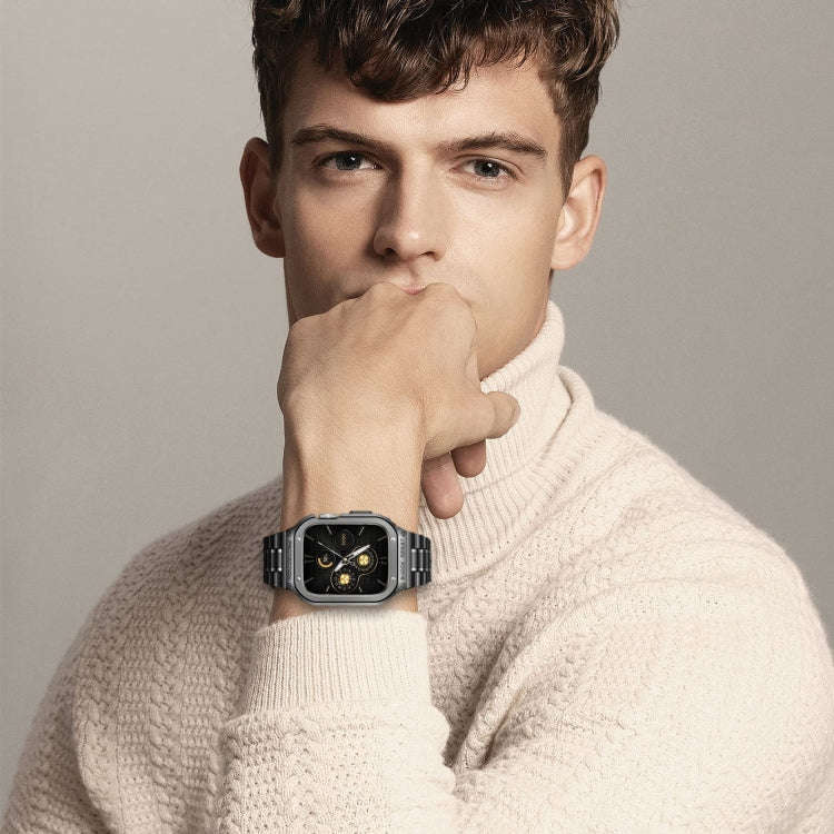 Metal Integrated Watch Protective Case For Apple Watch Series SE 2&6&SE&5&4 44mm(Grey)