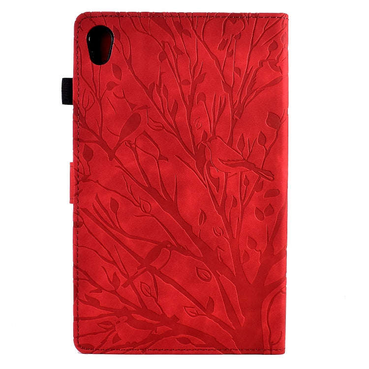 For Lenovo M10 HD 2nd X306X Fortune Tree Pressure Flower PU Tablet Case with Wake-up / Sleep Func...