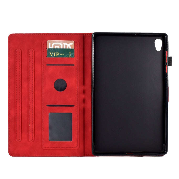 For Lenovo M10 HD 2nd X306X Fortune Tree Pressure Flower PU Tablet Case with Wake-up / Sleep Func...
