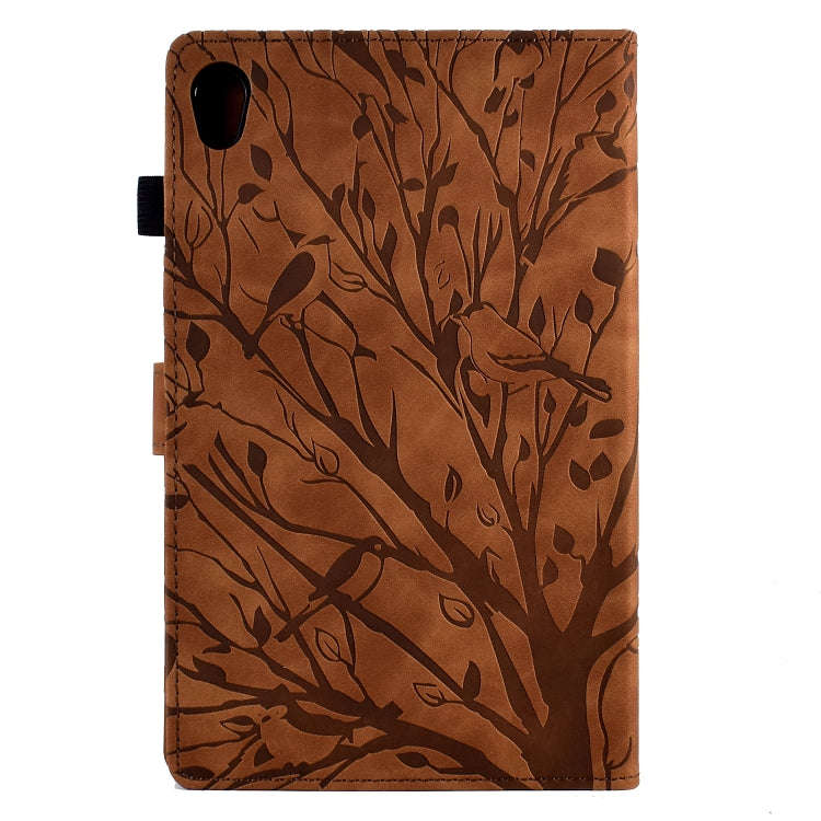 For Lenovo M10 HD 2nd X306X Fortune Tree Pressure Flower PU Tablet Case with Wake-up / Sleep Func...