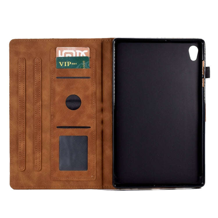 For Lenovo M10 HD 2nd X306X Fortune Tree Pressure Flower PU Tablet Case with Wake-up / Sleep Func...
