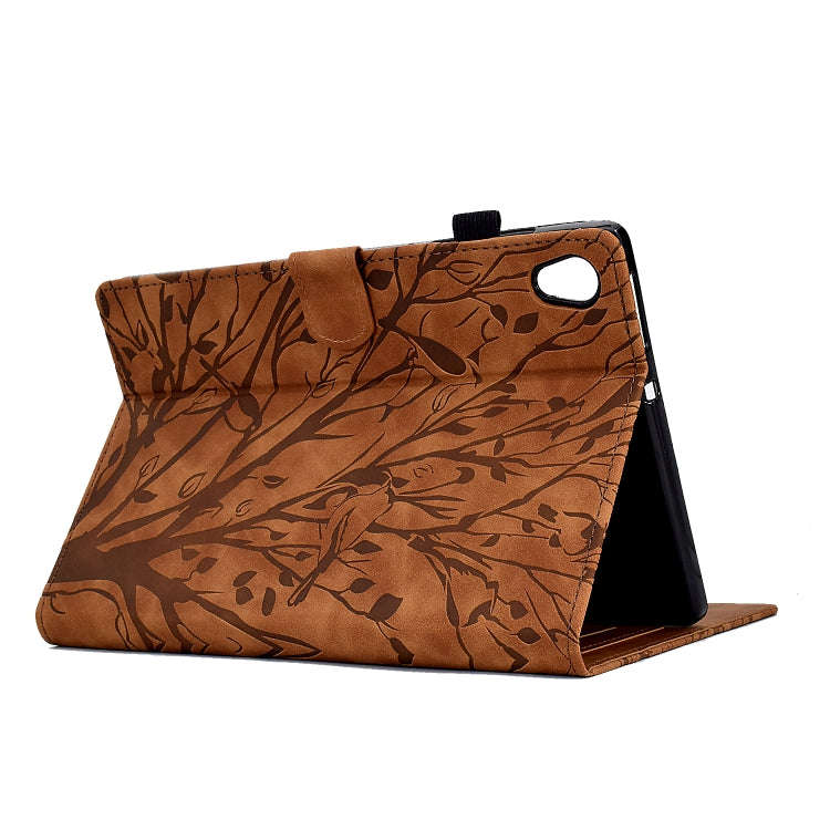 For Lenovo M10 HD 2nd X306X Fortune Tree Pressure Flower PU Tablet Case with Wake-up / Sleep Func...