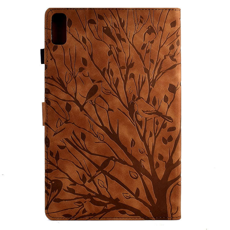 For Lenovo Tab P11 Gen 2 Fortune Tree Pressure Flower PU Tablet Case with Wake-up / Sleep Functio...