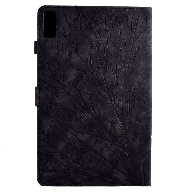 For Lenovo Tab P11 Gen 2 Fortune Tree Pressure Flower PU Tablet Case with Wake-up / Sleep Functio...