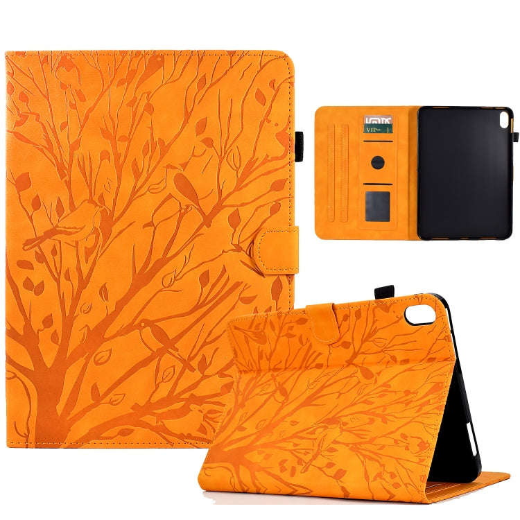 For Lenovo Tab P11 J606F Fortune Tree Pressure Flower PU Tablet Case with Wake-up / Sleep Functio...