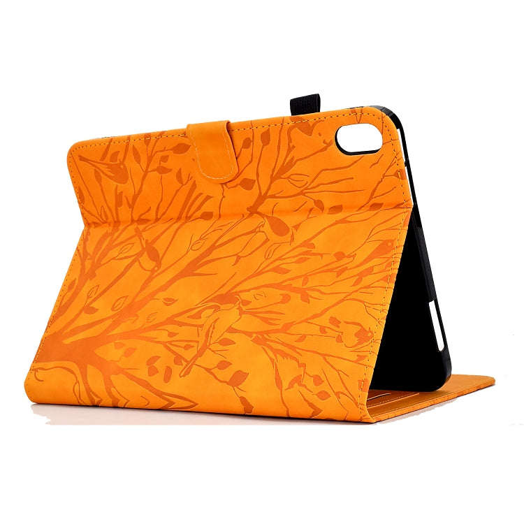 For Lenovo Tab P11 J606F Fortune Tree Pressure Flower PU Tablet Case with Wake-up / Sleep Functio...