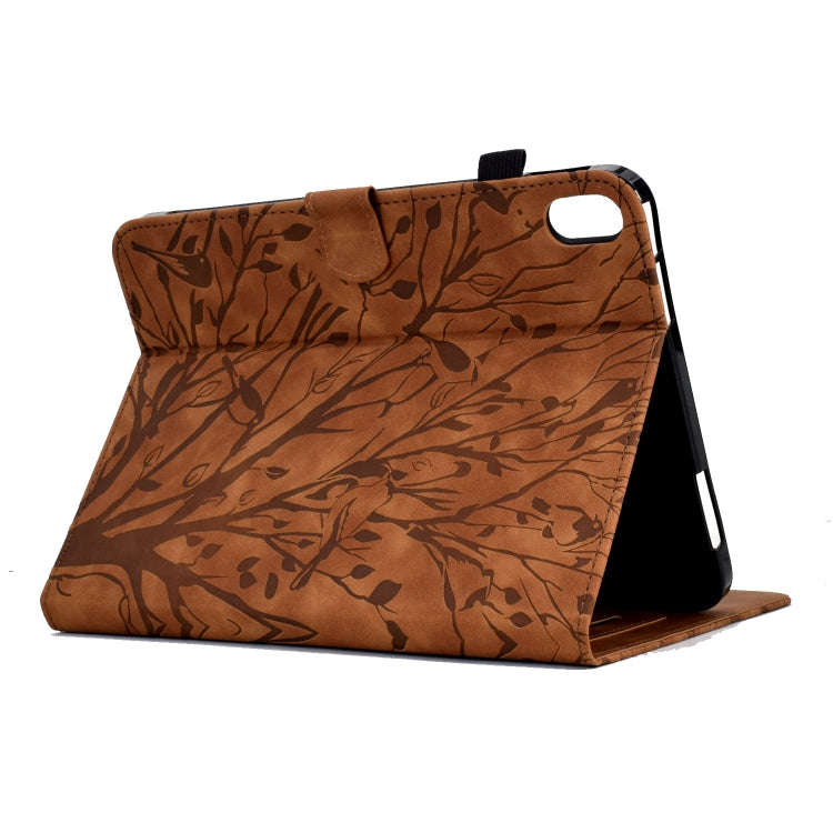For Lenovo Tab P11 J606F Fortune Tree Pressure Flower PU Tablet Case with Wake-up / Sleep Functio...
