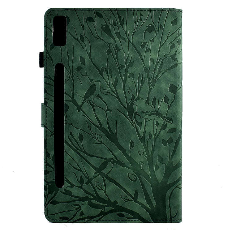 For Lenovo Tab P11 Pro Gen 2 Fortune Tree Pressure Flower PU Tablet Case with Wake-up / Sleep Fun...