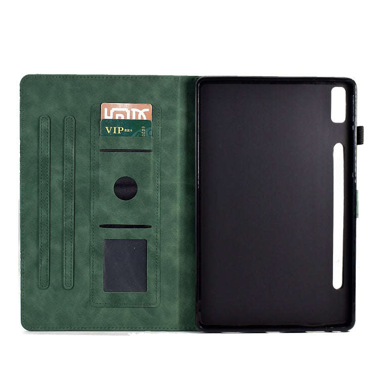 For Lenovo Tab P11 Pro Gen 2 Fortune Tree Pressure Flower PU Tablet Case with Wake-up / Sleep Fun...