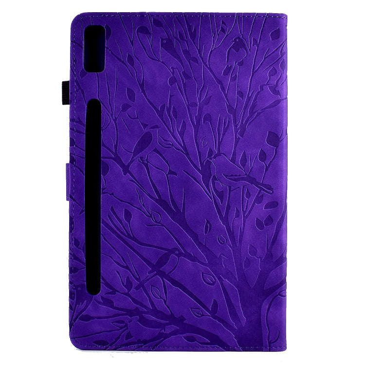 For Lenovo Tab P11 Pro Gen 2 Fortune Tree Pressure Flower PU Tablet Case with Wake-up / Sleep Fun...