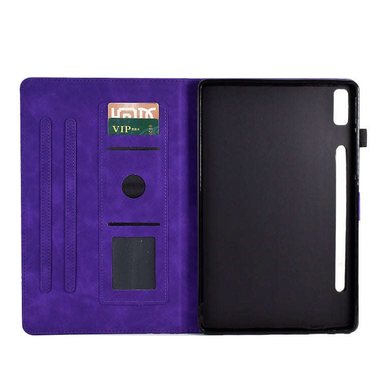 For Lenovo Tab P11 Pro Gen 2 Fortune Tree Pressure Flower PU Tablet Case with Wake-up / Sleep Fun...