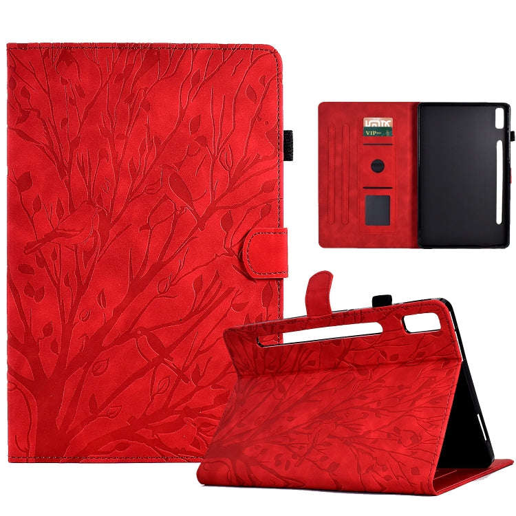 For Lenovo Tab P11 Pro Gen 2 Fortune Tree Pressure Flower PU Tablet Case with Wake-up / Sleep Fun...