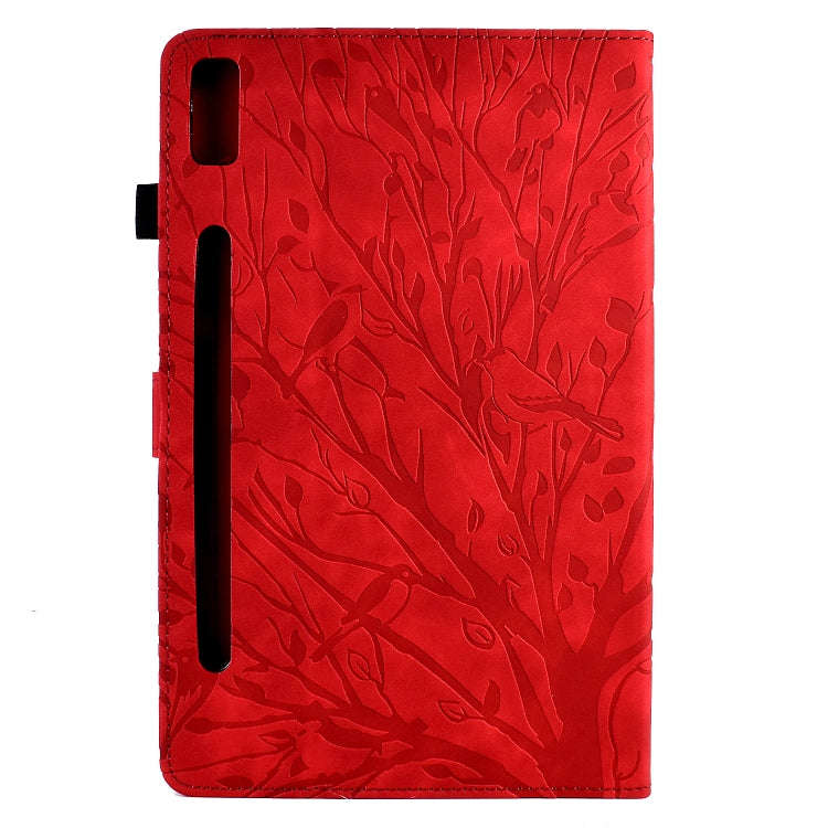 For Lenovo Tab P11 Pro Gen 2 Fortune Tree Pressure Flower PU Tablet Case with Wake-up / Sleep Fun...