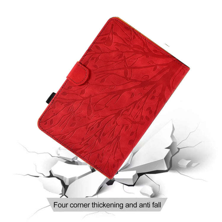 For Lenovo Tab P11 Pro Gen 2 Fortune Tree Pressure Flower PU Tablet Case with Wake-up / Sleep Fun...